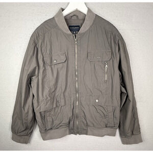 Banana Republic Utility Bomber Jacket Mens XXL Gray Cotton Edgy Skater Grunge